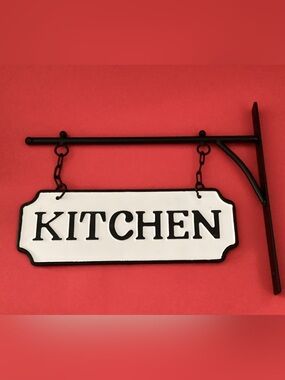 Metal kitchen bracket sign
